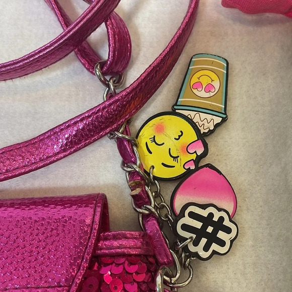 Justice Lot of 2 Girls Purses Crossbody Pink Sequins Barbie Initial Letter N - Picture 10 of 15
